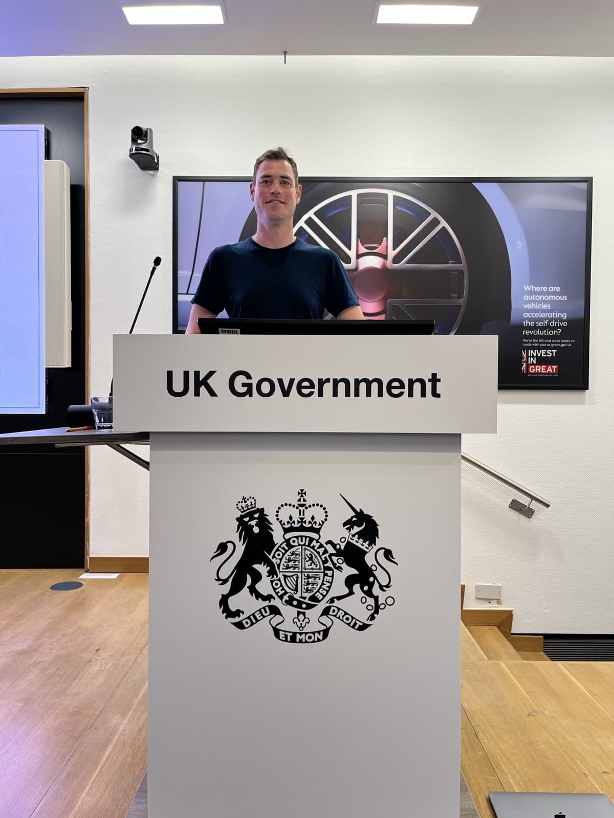 Marton Gaspar speaking at UK Government